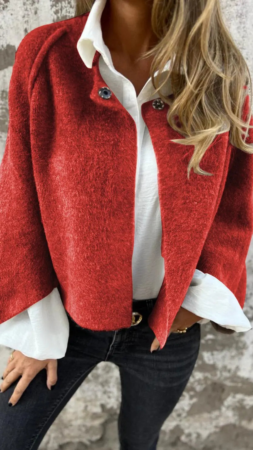 Women's Round Neck Long Sleeve Coat