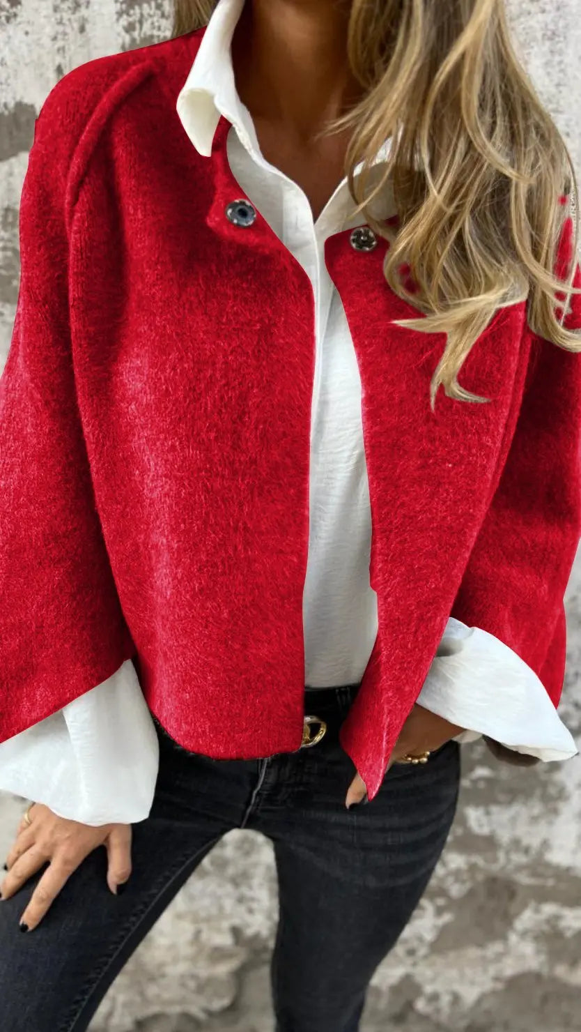 Women's Round Neck Long Sleeve Coat