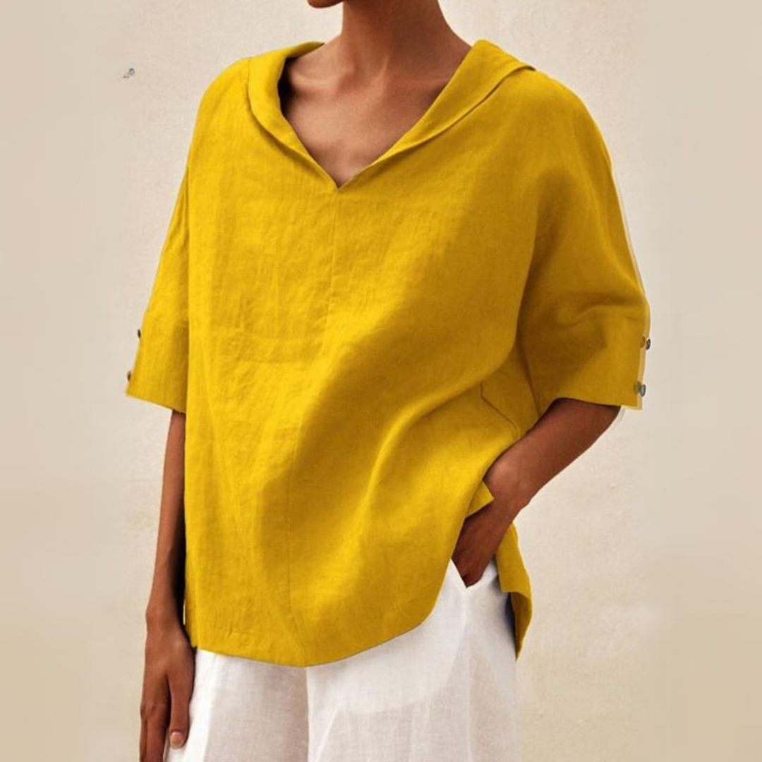 Women's Short-Sleeve Collared Blouse