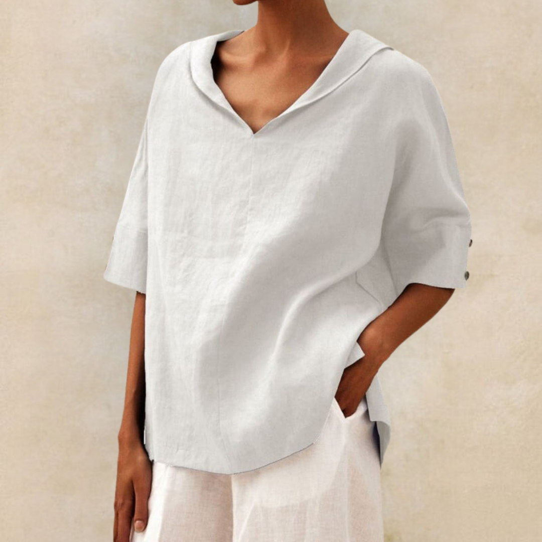 Women's Short-Sleeve Collared Blouse