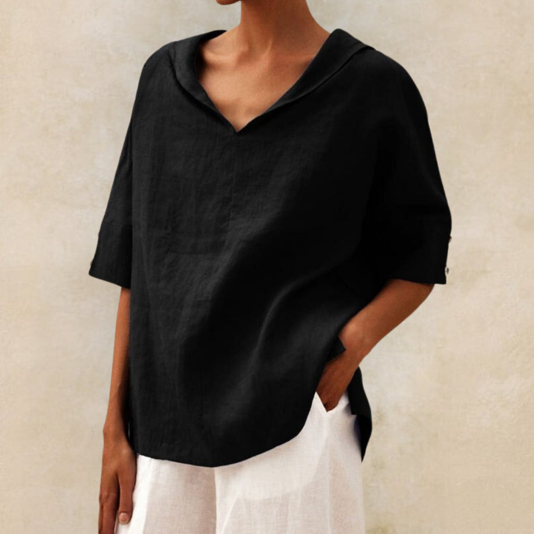 Women's Short-Sleeve Collared Blouse