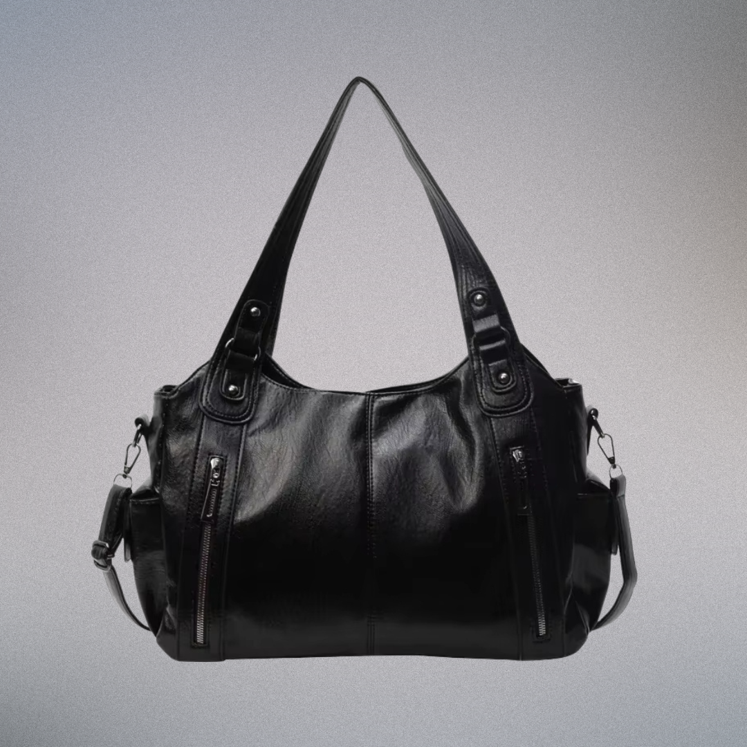 Women's Shoulder Bag with Metal Accents