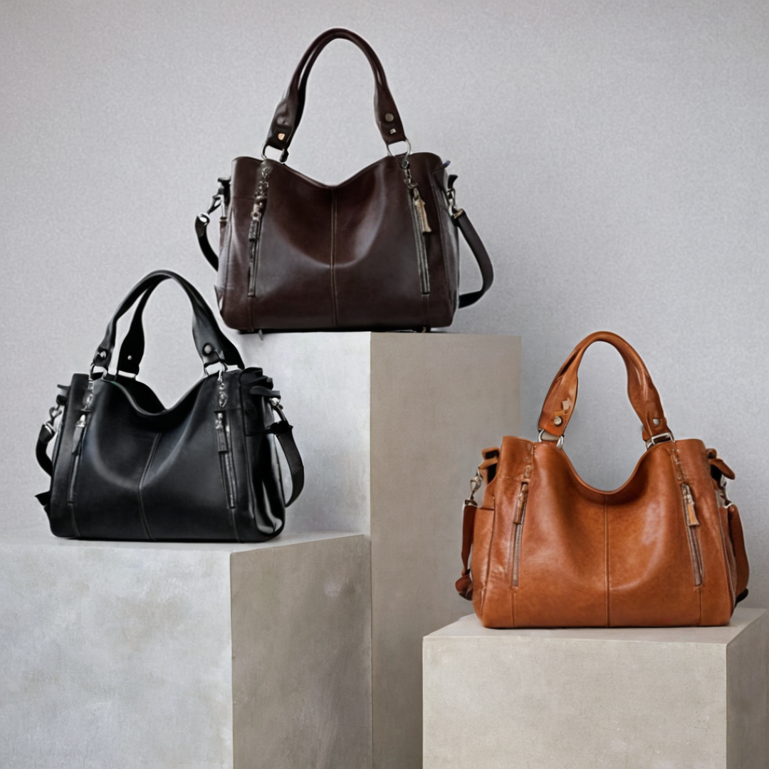 Women's Shoulder Bag with Metal Accents