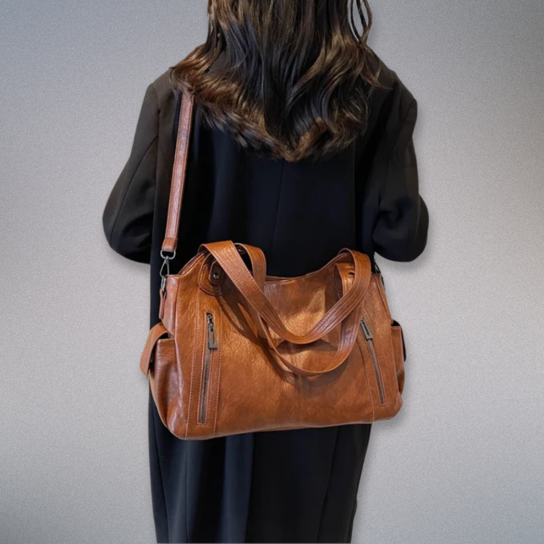 Women's Shoulder Bag with Metal Accents