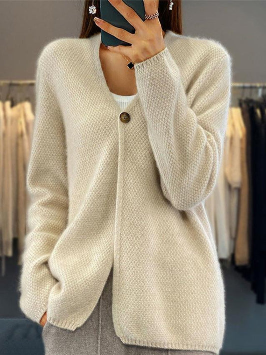Women's Single-Button Winter Cardigan