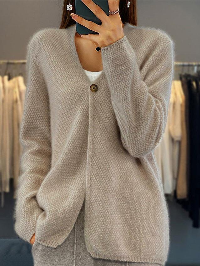 Women's Single-Button Winter Cardigan