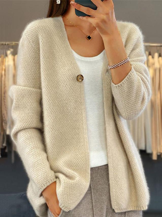 Women's Single-Button Winter Cardigan