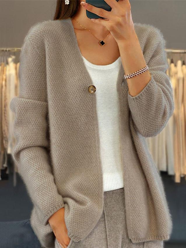Women's Single-Button Winter Cardigan