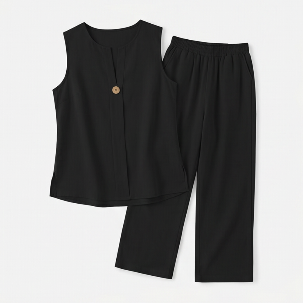 Women's Sleeveless Co-Ord Set with Wide-Leg Pants