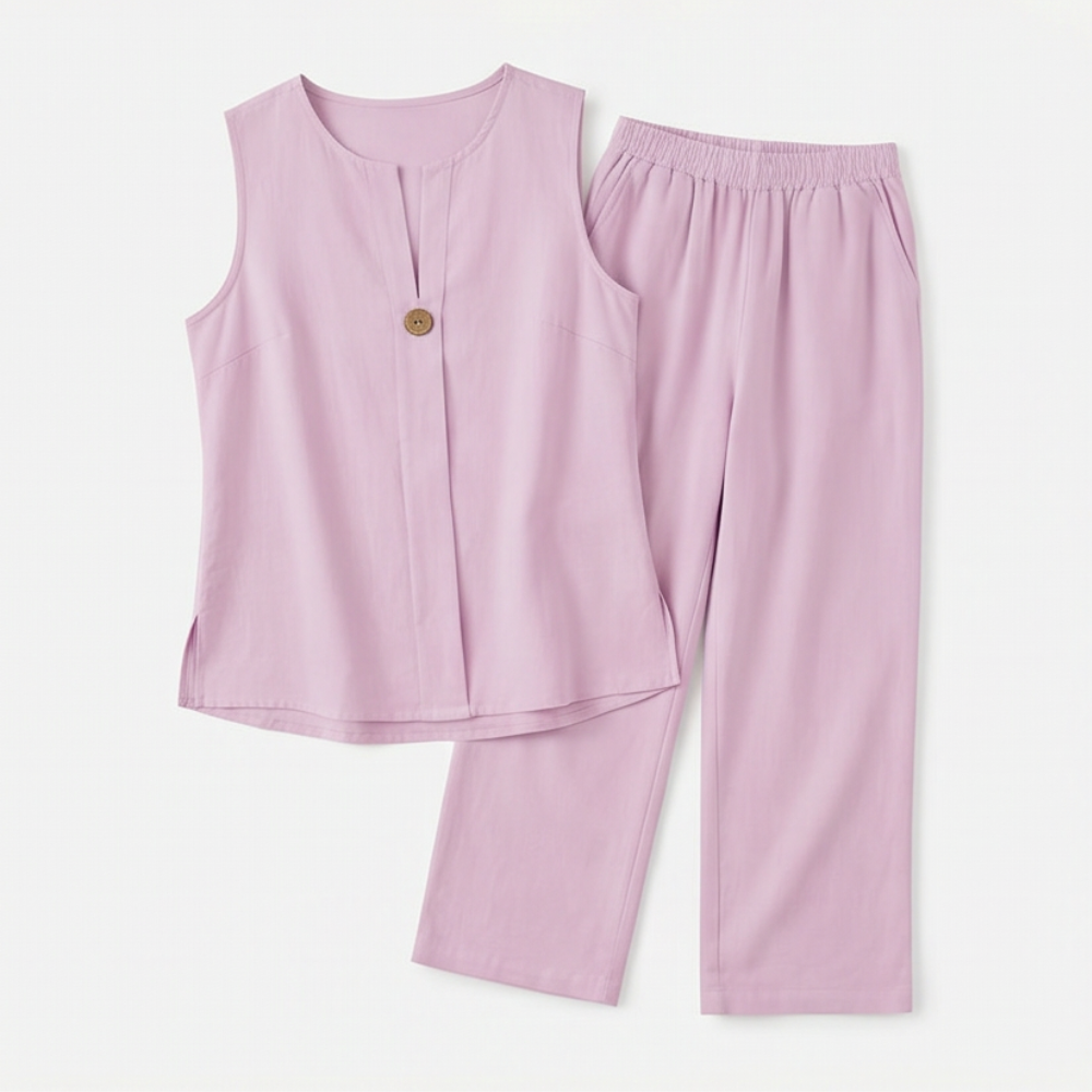 Women's Sleeveless Co-Ord Set with Wide-Leg Pants