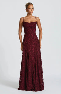 Women's Sleeveless Cowl Neck Maxi Dress with Floral Pattern