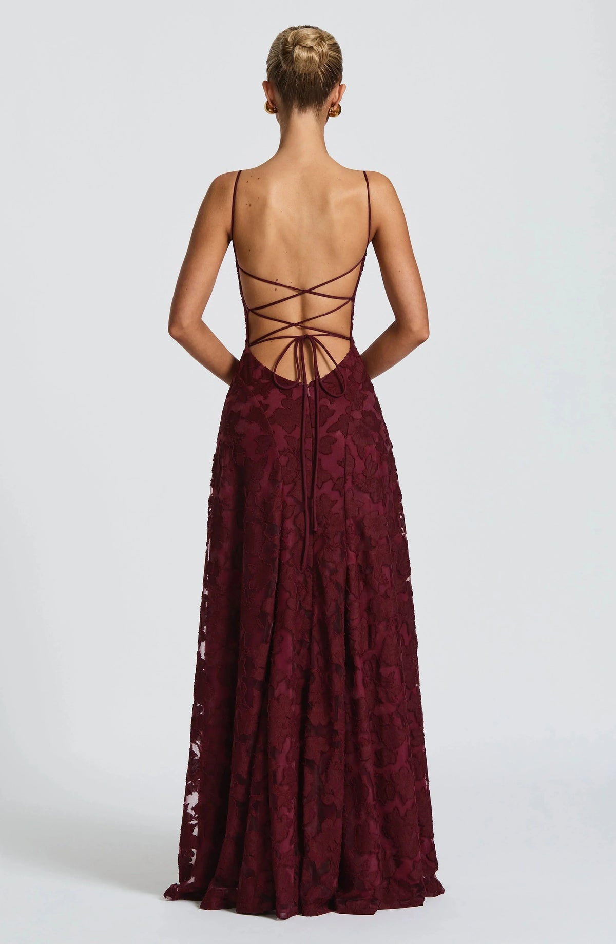 Women's Sleeveless Cowl Neck Maxi Dress with Floral Pattern