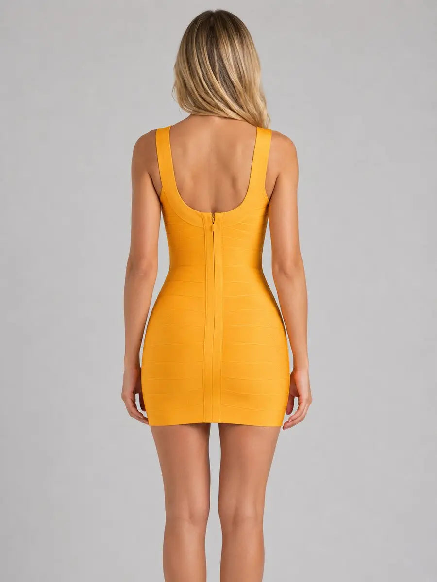 Women's Sleeveless Scoop-Neck Bodycon Bandage Mini Dress