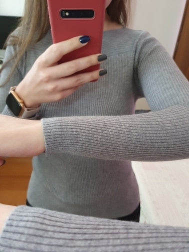 Women's Slim Fit Jumper with Boat Neckline