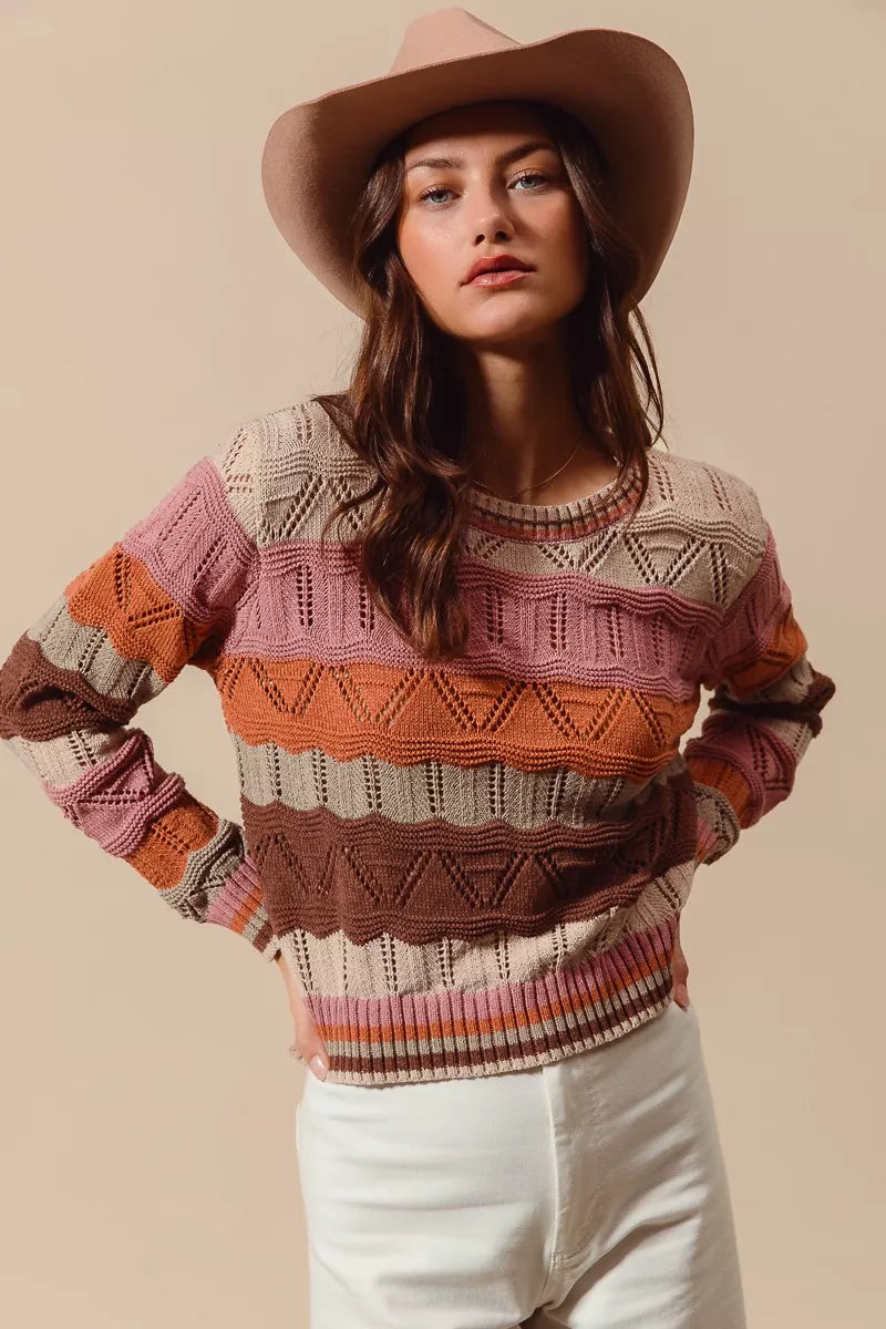 Women's Striped Long Sweater