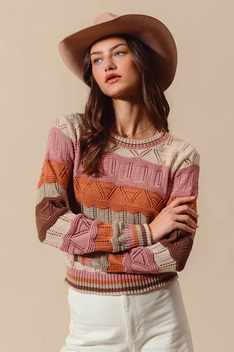 Women's Striped Long Sweater