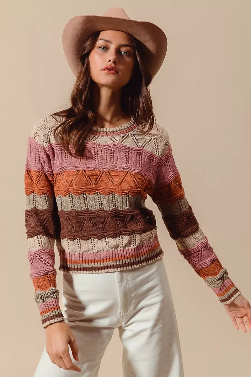 Women's Striped Long Sweater