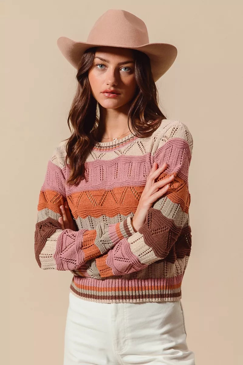 Women's Striped Long Sweater