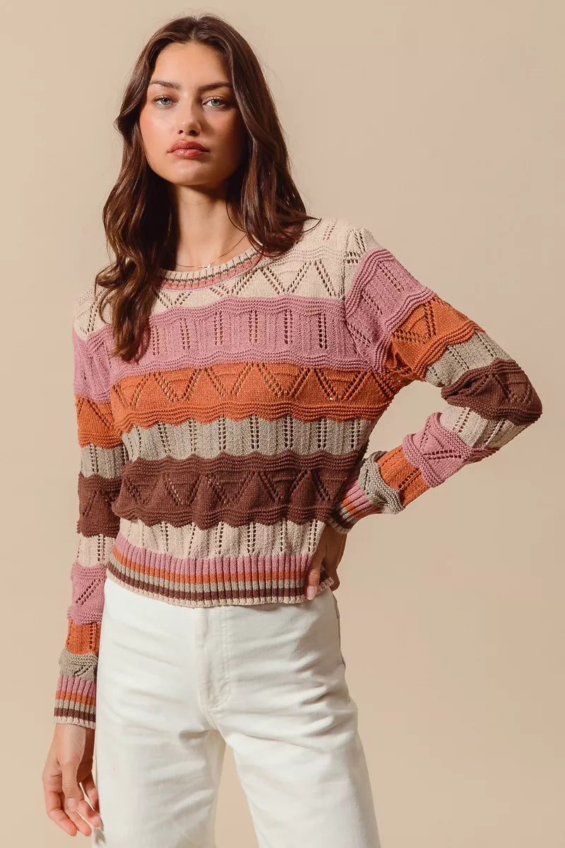 Women's Striped Long Sweater