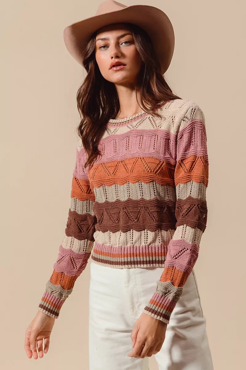 Women's Striped Long Sweater