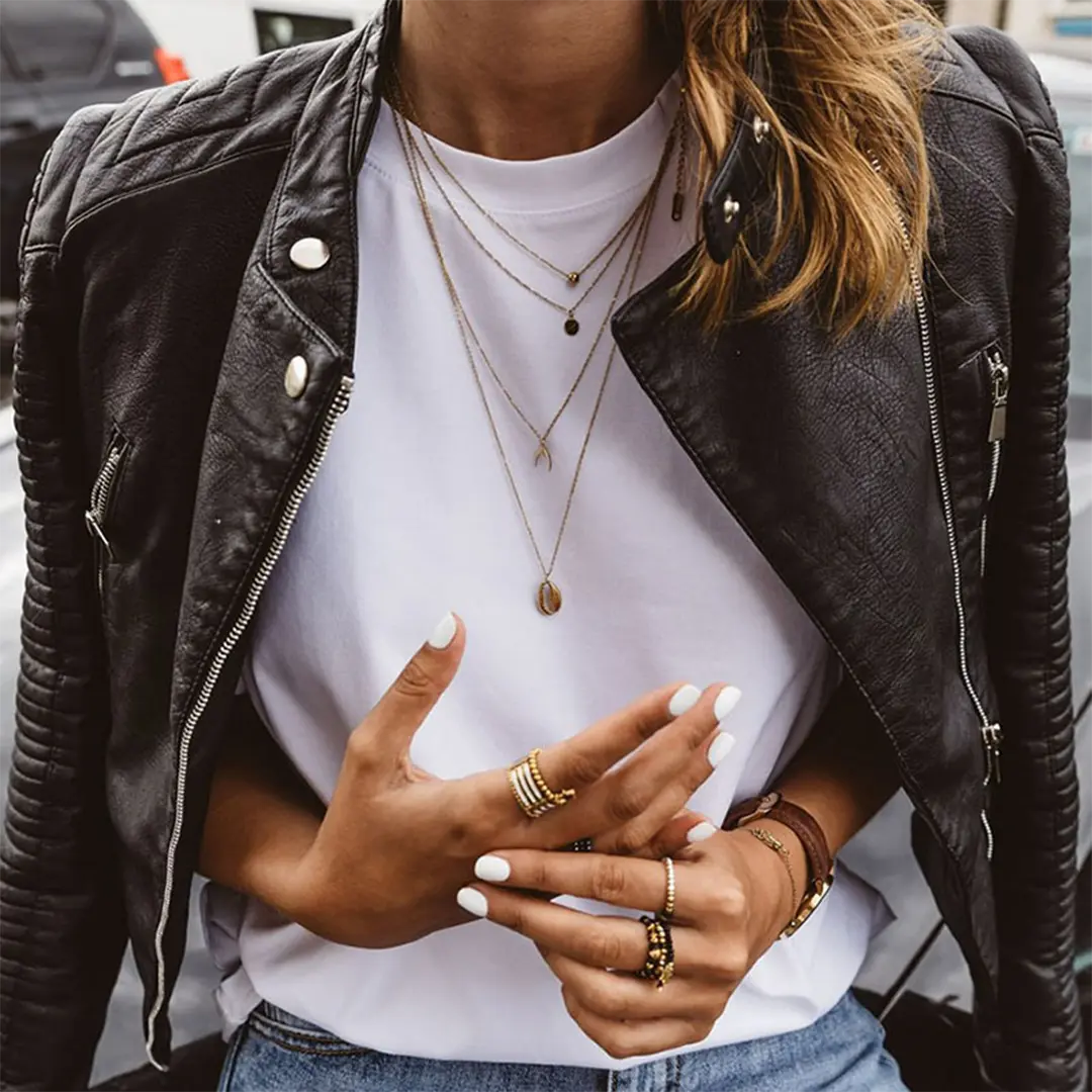 Women's Structured-Fit Biker Jacket With Zip Details