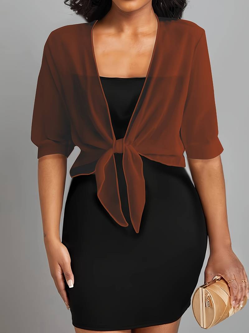 Women's Summer Tie-Front Bolero Shrug