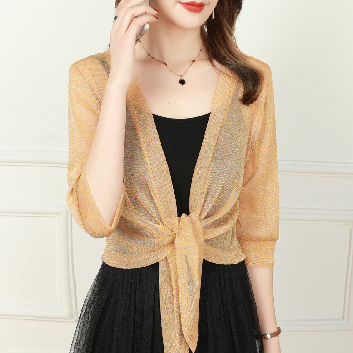 Women's Summer Tie-Front Bolero Shrug