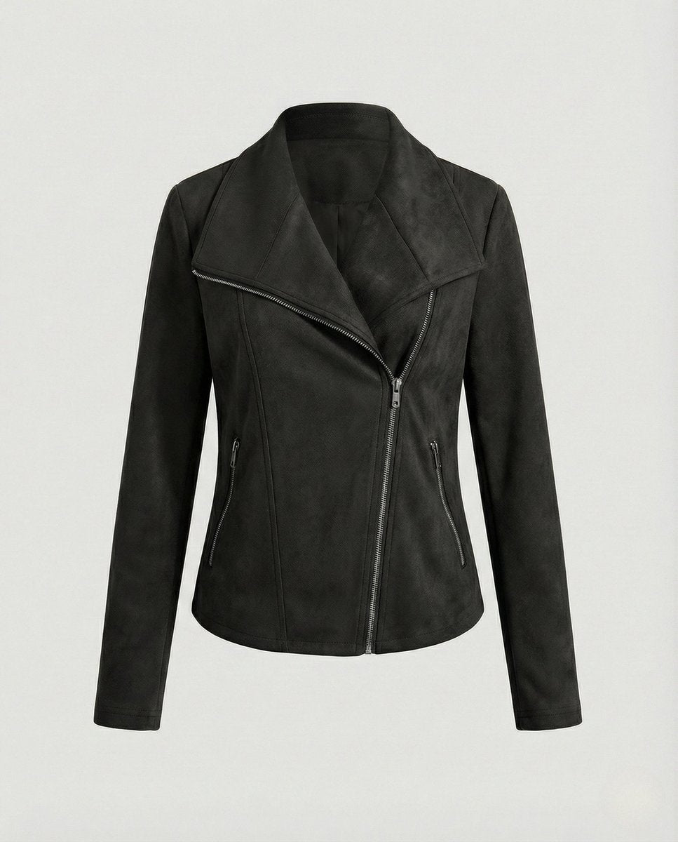 Women's Tailored Asymmetric-Zip Biker Jacket