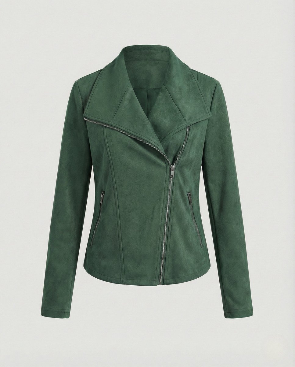 Women's Tailored Asymmetric-Zip Biker Jacket