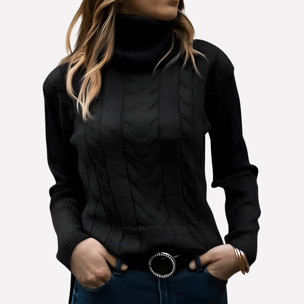 Women's Turtleneck Pullover - Relaxed Everyday Style