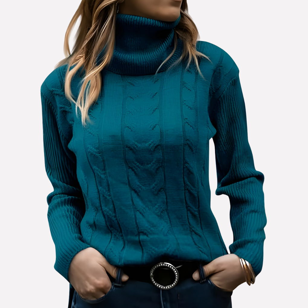 Women's Turtleneck Pullover - Relaxed Everyday Style