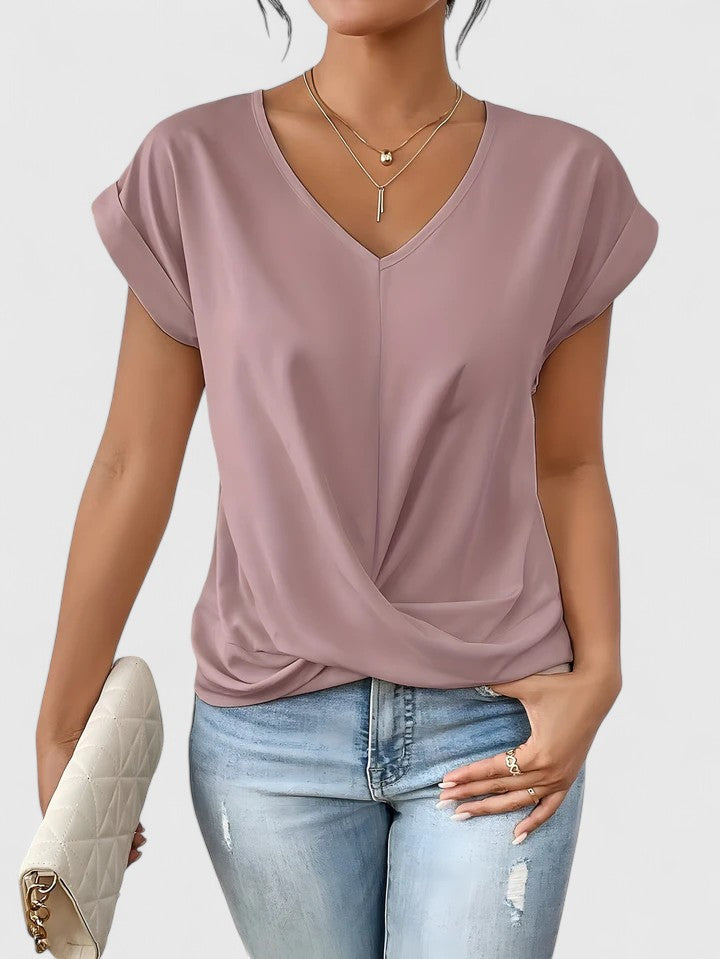 Women's Twist-Front V-Neck Top