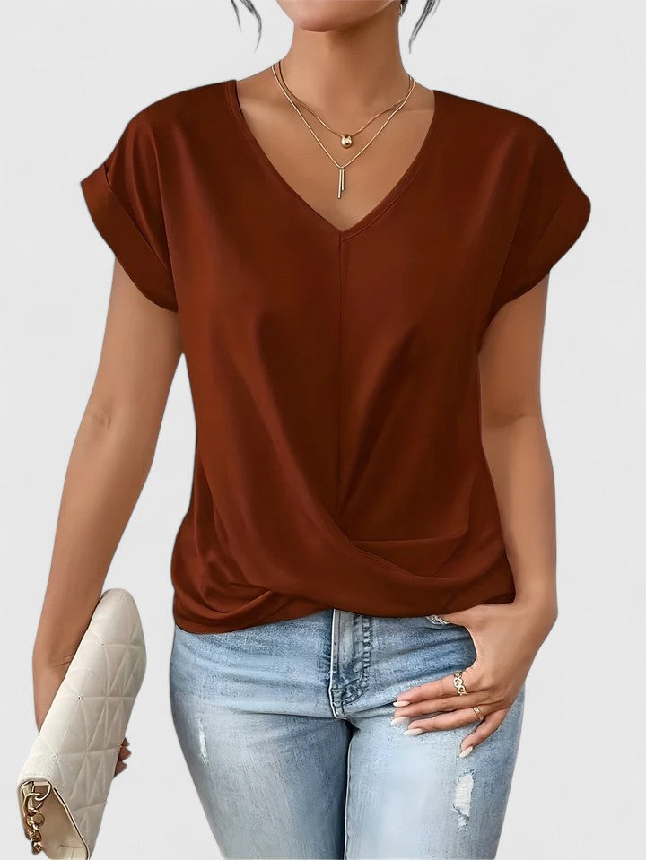 Women's Twist-Front V-Neck Top