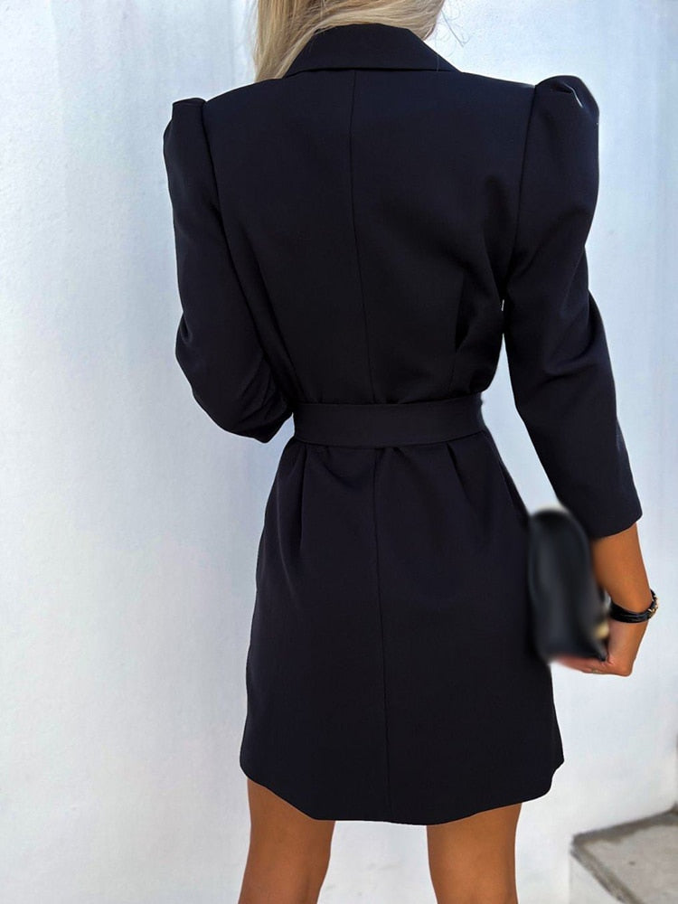 Women's V-Neck Blazer Dress - Elegant & Versatile