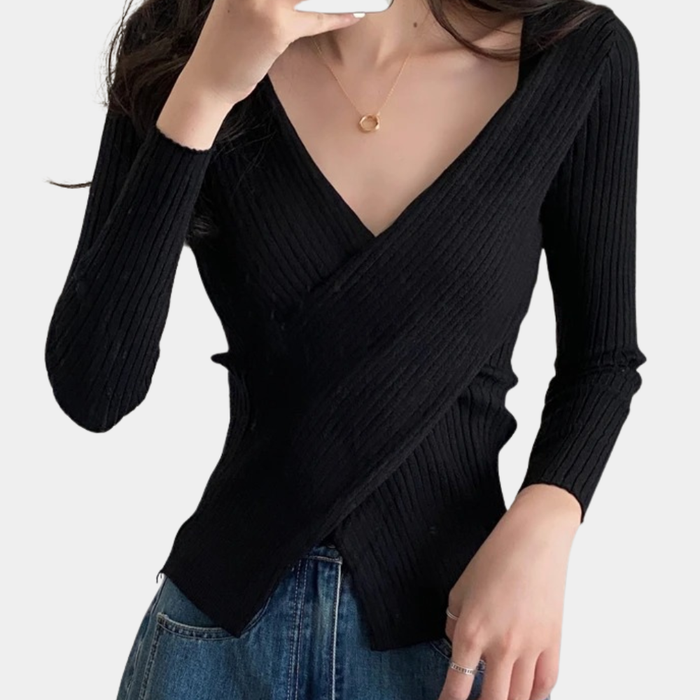 Women's V-Neck Wrap Sweater