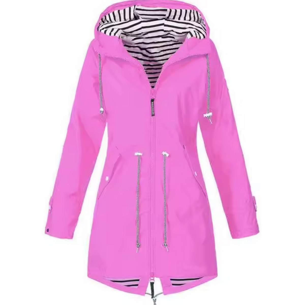 Women's Waterproof Hooded Rain Jacket with Zipper