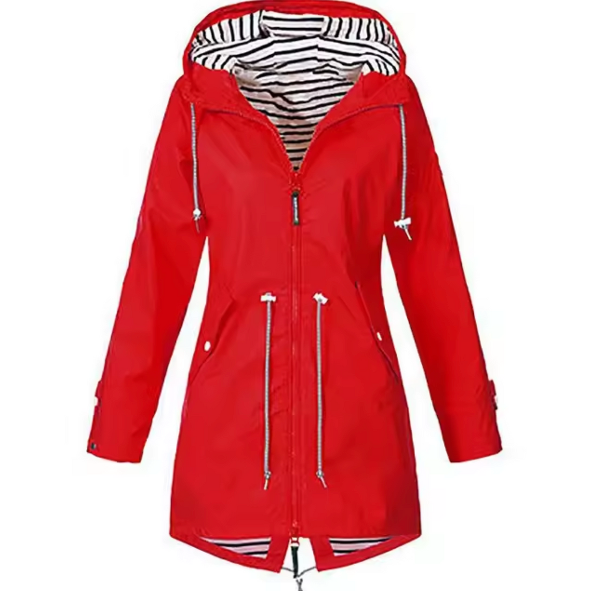 Women's Waterproof Hooded Rain Jacket with Zipper