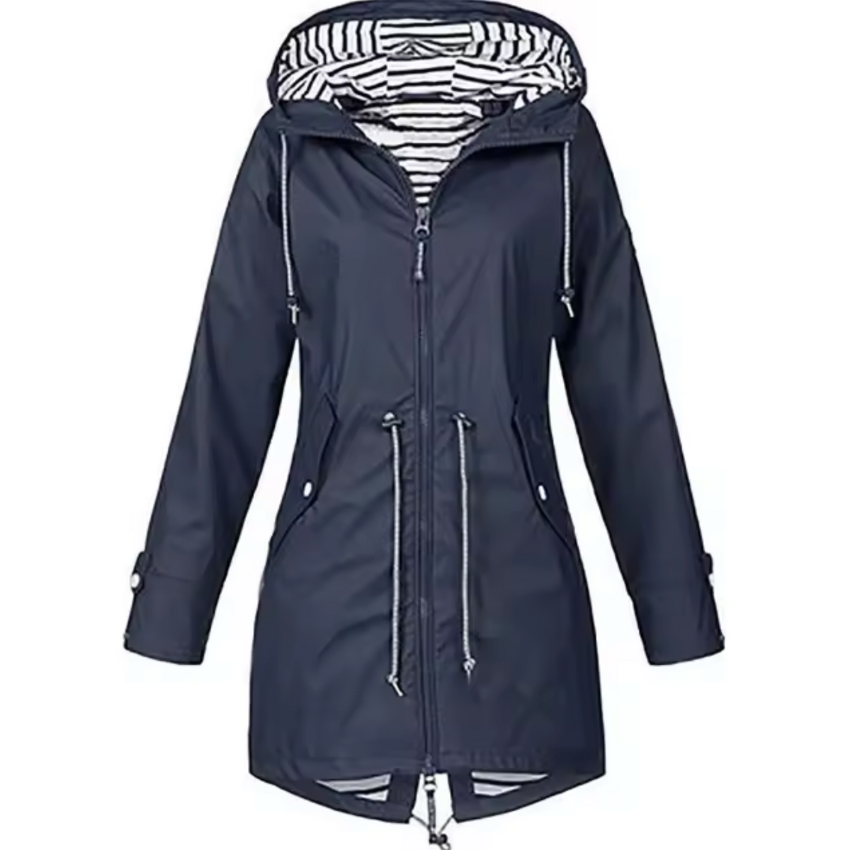 Women's Waterproof Hooded Rain Jacket with Zipper