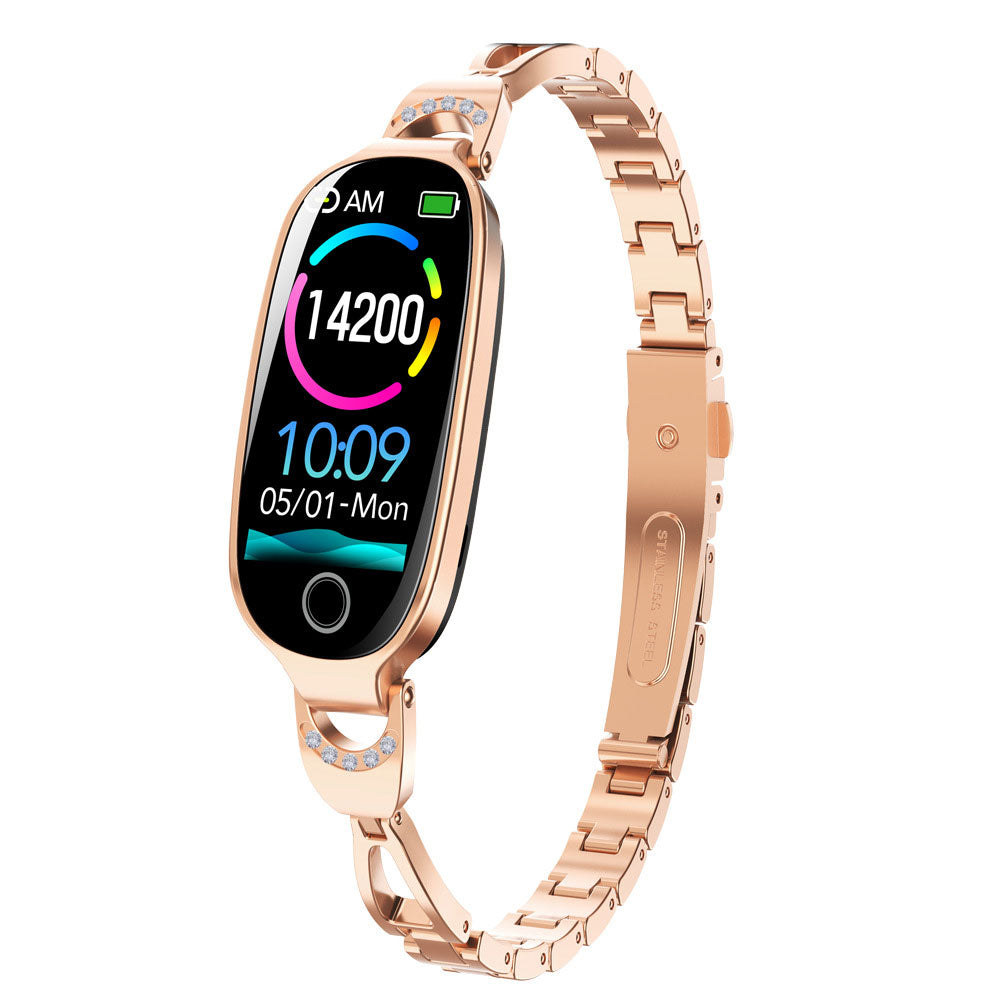 Women's Waterproof Smart Fitness Bracelet with Heart Rate & Blood Pressure Monitor