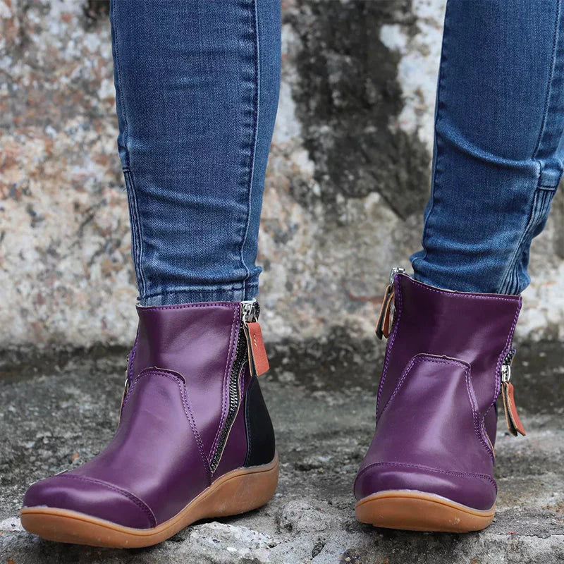 Women's Waterproof Zip Boots with Non-Slip Sole