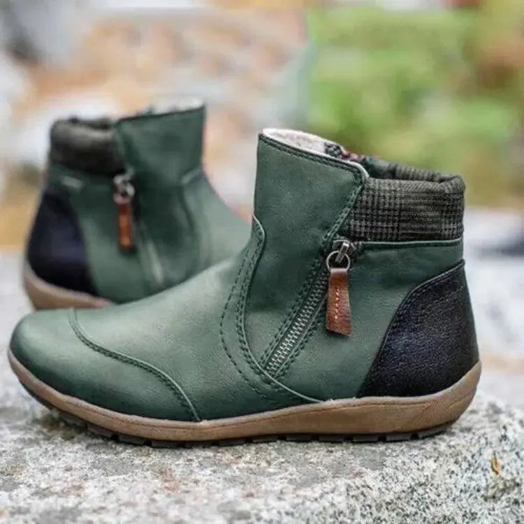 Women's Waterproof Zip Boots with Non-Slip Sole