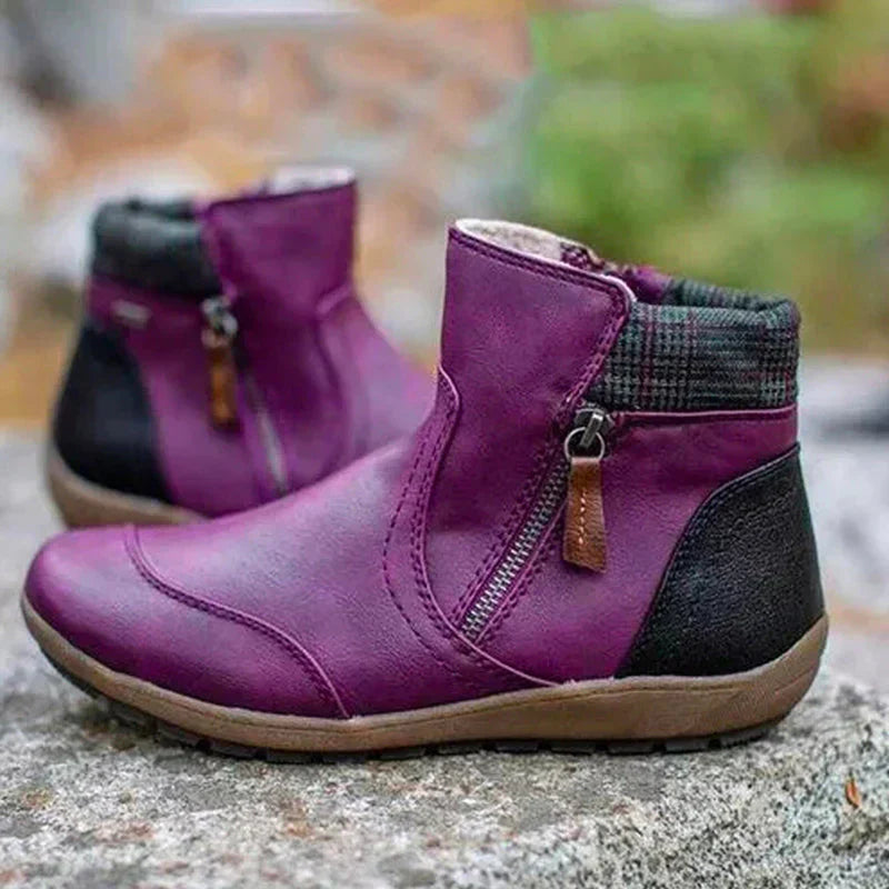 Women's Waterproof Zip Boots with Non-Slip Sole