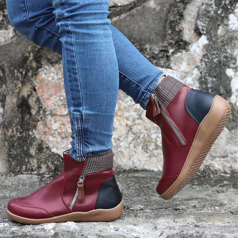 Women's Waterproof Zip Boots with Non-Slip Sole