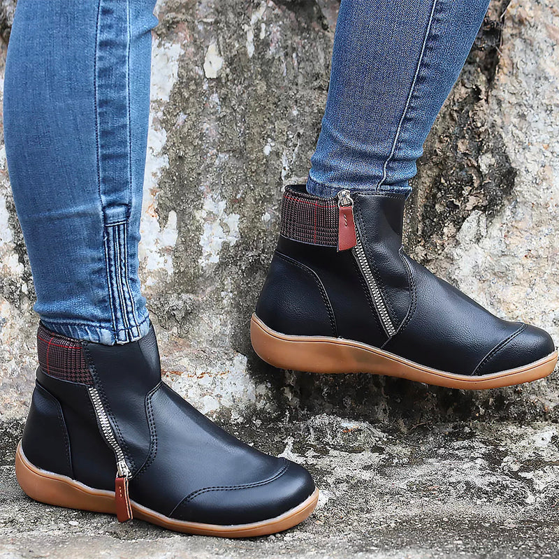 Women's Waterproof Zip Boots with Non-Slip Sole