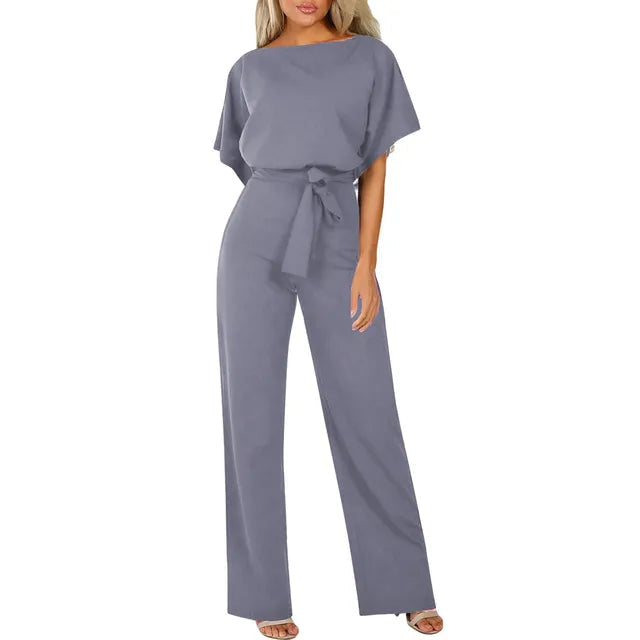 Women's Wide-Leg Belted Jumpsuit