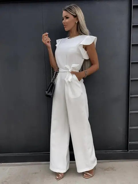 Women's Wide-Leg Jumpsuit - Elegant & Comfortable