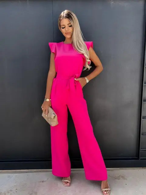 Women's Wide-Leg Jumpsuit - Elegant & Comfortable
