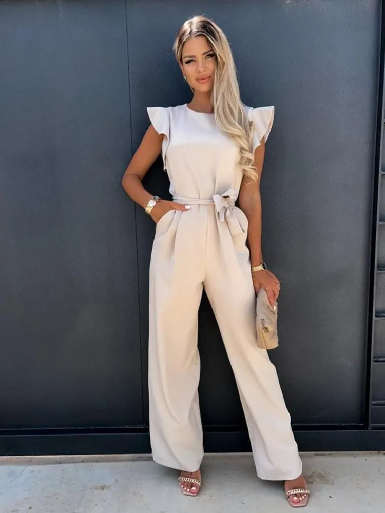 Women's Wide-Leg Jumpsuit - Elegant & Comfortable