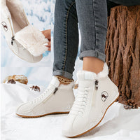 Women's Winter Boots with Warm Lining and Wide Toe – Black, Non-Slip Sole, Dual Zip Closure
