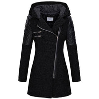 Women's Winter Coat with Asymmetrical Zip